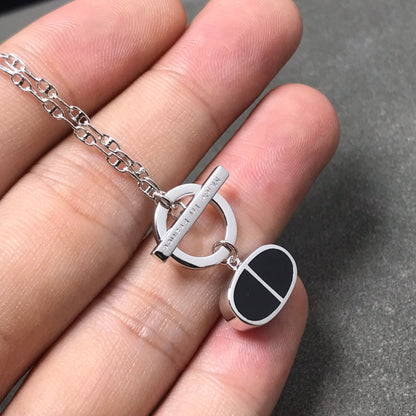 [⭐Haelin Jewelry]CHAINE VERSO BLACK CERAMIC  NECKLACE