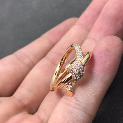 [Haelin Jewelry]KNOT RING DOUBLE ROW DIAMOND