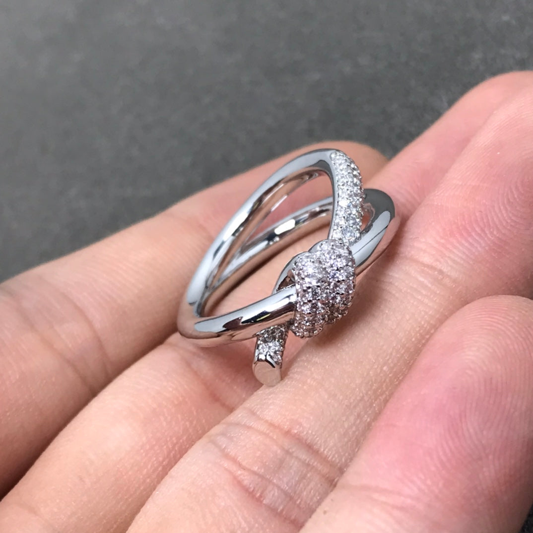[Haelin Jewelry]KNOT RING DOUBLE ROW DIAMOND