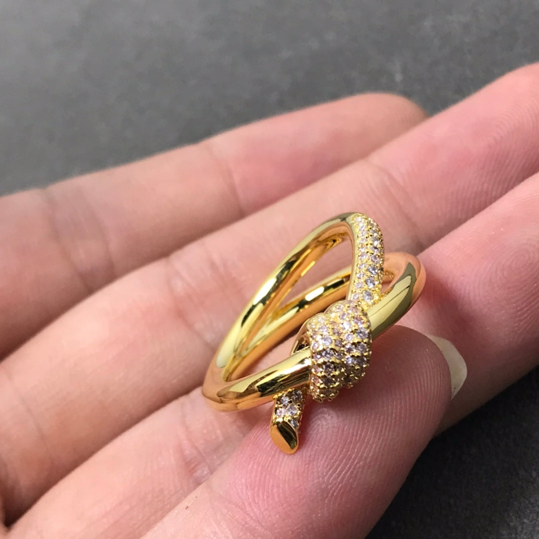 [Haelin Jewelry]KNOT RING DOUBLE ROW DIAMOND