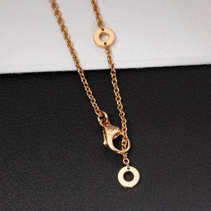 [⭐Haelin Jewelry]ZERO 1 WHITE CERAMIC PINK GOLD DIAMOND NECKLACE