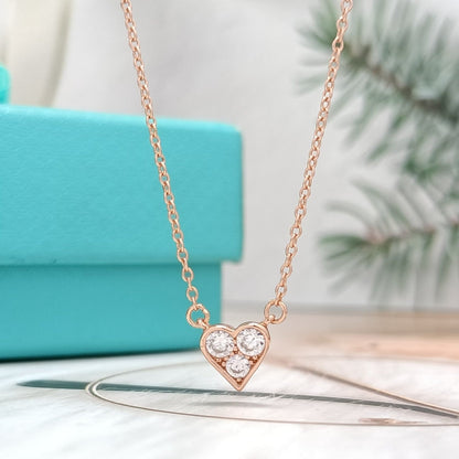 [Haelin Jewelry]HEART 3 DIAMONDS PEDANT NECKLACE