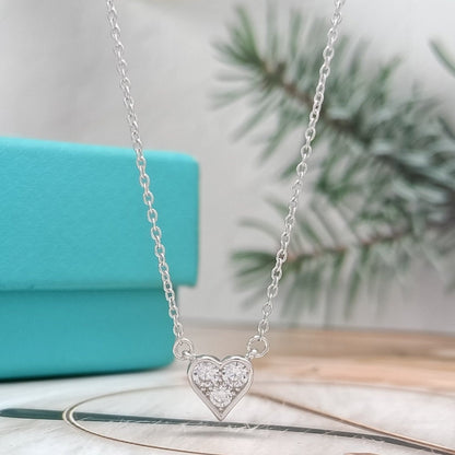 [Haelin Jewelry]HEART 3 DIAMONDS PEDANT NECKLACE