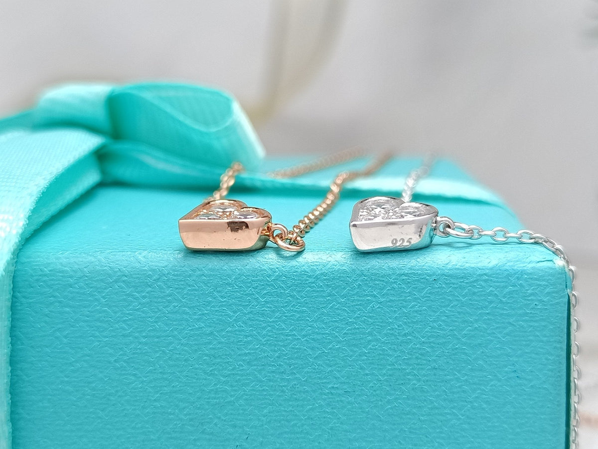 [Haelin Jewelry]HEART 3 DIAMONDS PEDANT NECKLACE