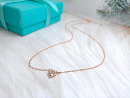 [Haelin Jewelry]HEART 3 DIAMONDS PEDANT NECKLACE