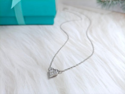 [Haelin Jewelry]HEART 3 DIAMONDS PEDANT NECKLACE