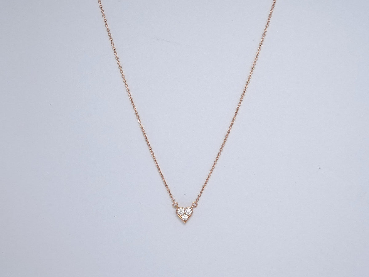 [Haelin Jewelry]HEART 3 DIAMONDS PEDANT NECKLACE