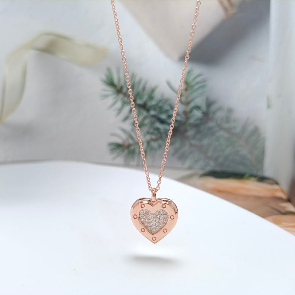 [Haelin Jewelry]HEART DIAMONDS PEDANT NECKLACE