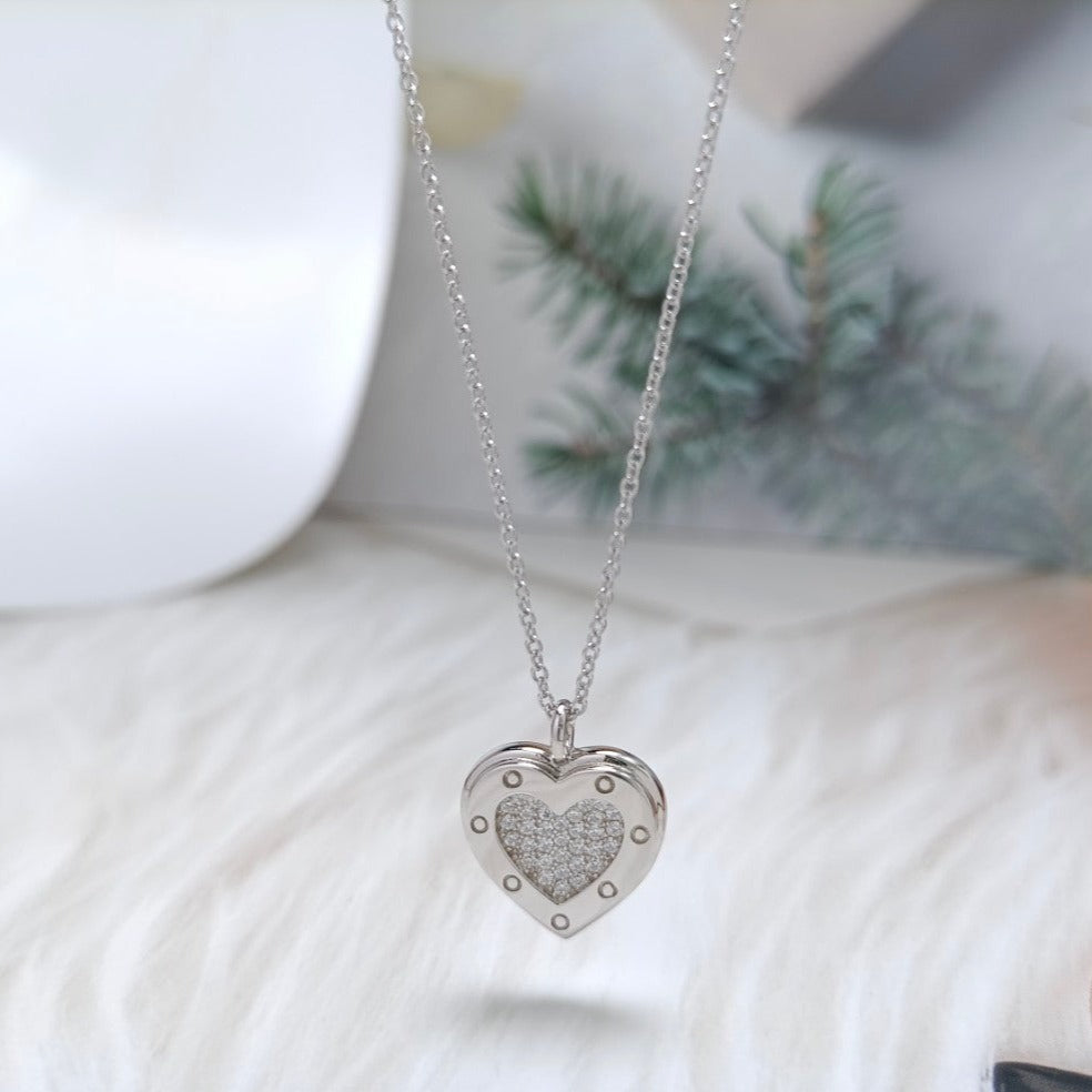 [Haelin Jewelry]HEART DIAMONDS PEDANT NECKLACE