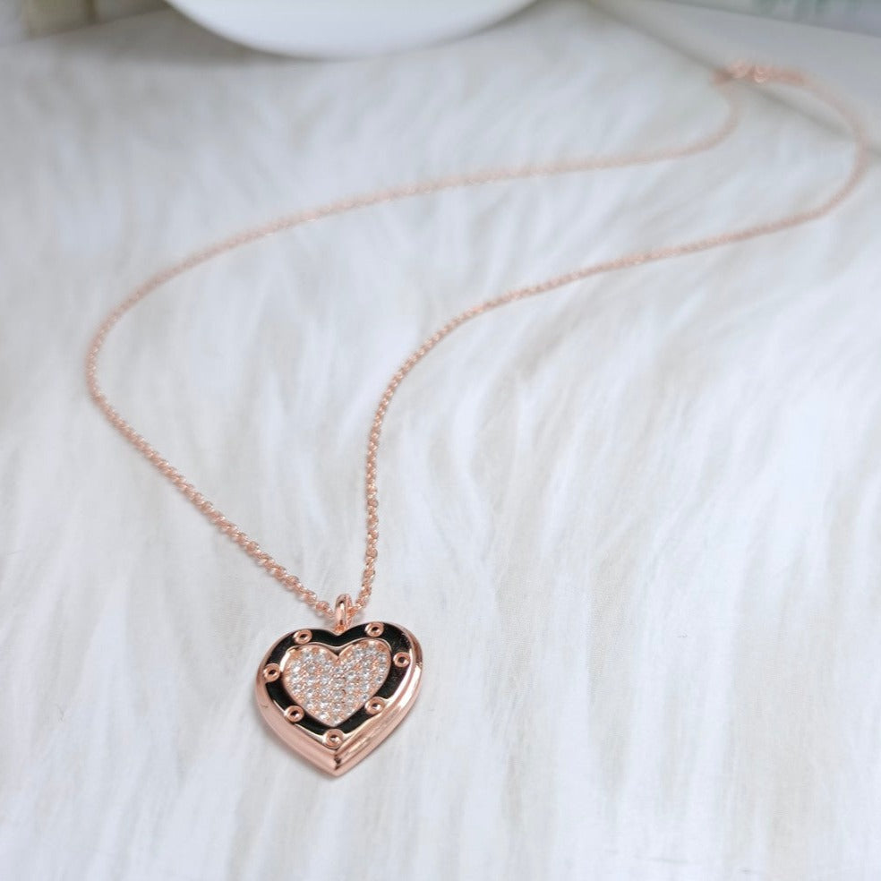 [Haelin Jewelry]HEART DIAMONDS PEDANT NECKLACE