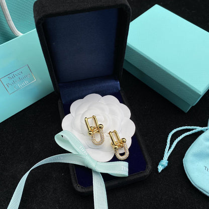 [Haelin Jewelry]HARDWEAR LINK DIAMOND GOLD EARRINGS
