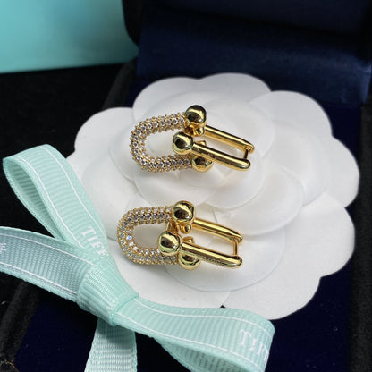 [Haelin Jewelry]HARDWEAR LINK DIAMOND GOLD EARRINGS