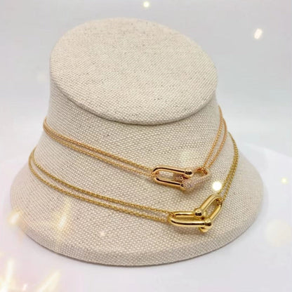 [Haelin Jewelry]HARDWEAR GOLD DOUBLE LINK NECKLACE