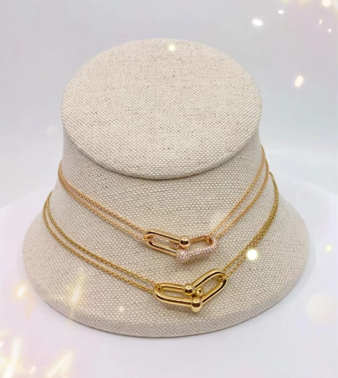 [Haelin Jewelry]HARDWEAR GOLD DOUBLE LINK NECKLACE