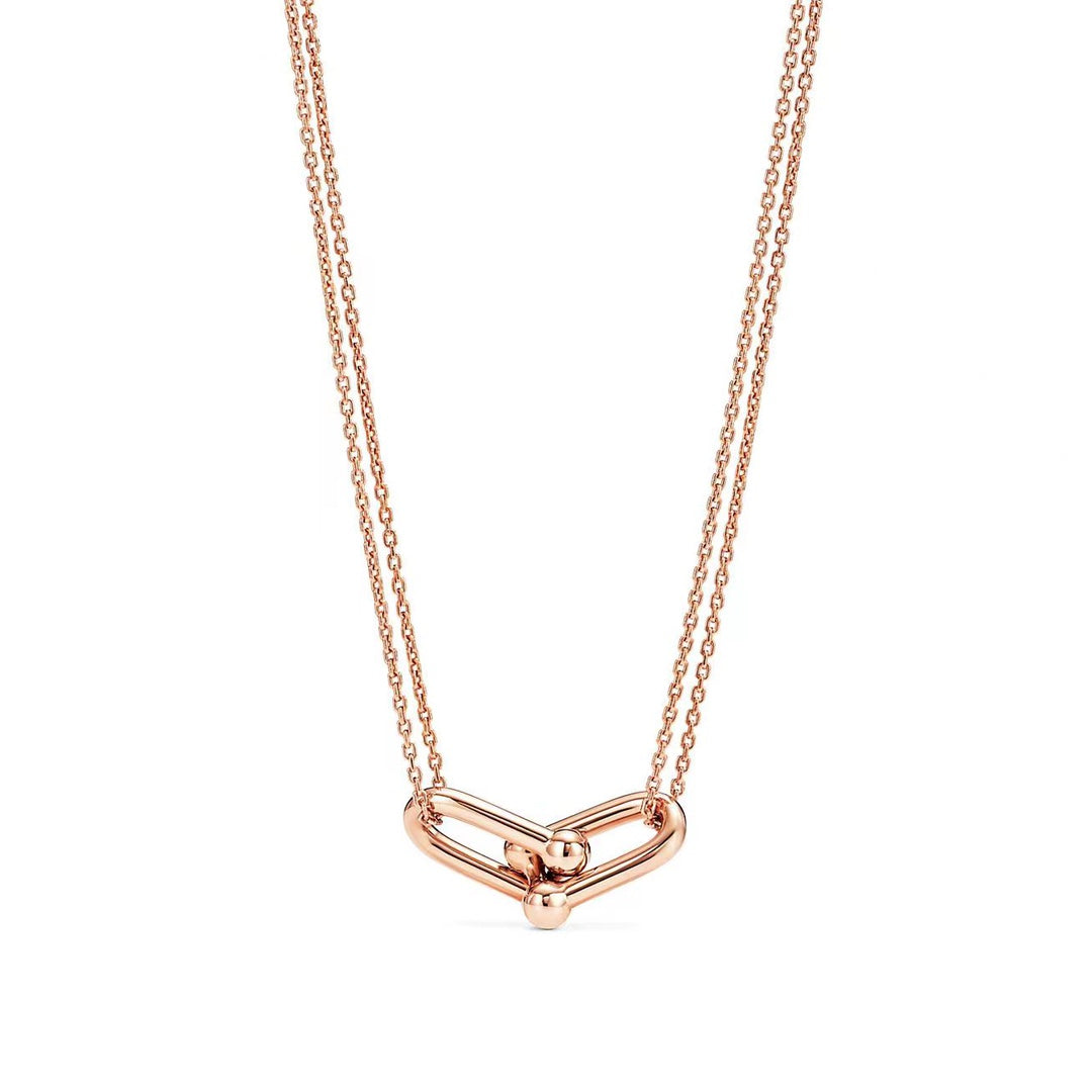 [Haelin Jewelry]HARDWEAR GOLD DOUBLE LINK NECKLACE
