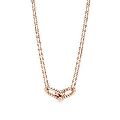 [Haelin Jewelry]HARDWEAR GOLD DOUBLE LINK NECKLACE