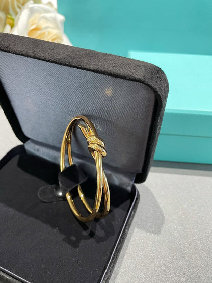[Haelin Jewelry]KNOT DOUBLE ROW GOLD BRACELET