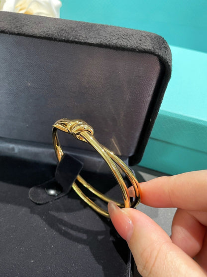 [Haelin Jewelry]KNOT DOUBLE ROW GOLD BRACELET