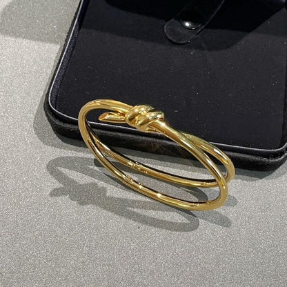 [Haelin Jewelry]KNOT DOUBLE ROW GOLD BRACELET