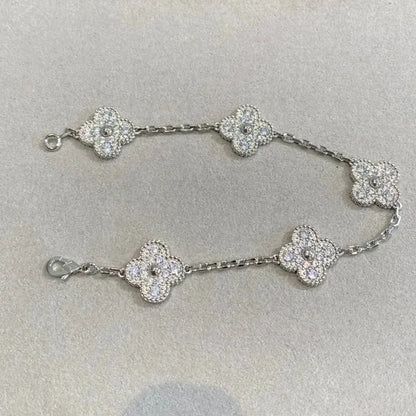 [⭐Haelin Jewelry] CLOVER 5 MOTIF FULL DIAMOND BRACELET COLLECTION