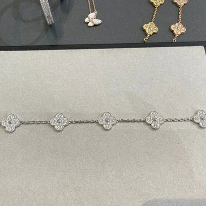 [⭐Haelin Jewelry] CLOVER 5 MOTIF FULL DIAMOND BRACELET COLLECTION