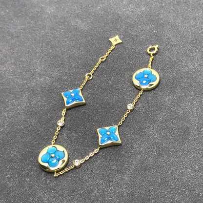 [⭐Haelin Jewelry]STAR AND SUN TURQUOISE 4 MOTIFS 3 DIAMONDS