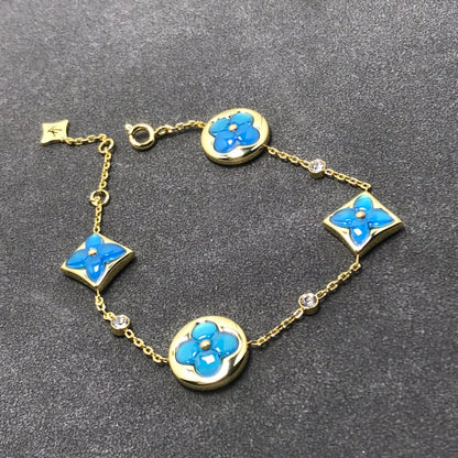 [⭐Haelin Jewelry]STAR AND SUN TURQUOISE 4 MOTIFS 3 DIAMONDS