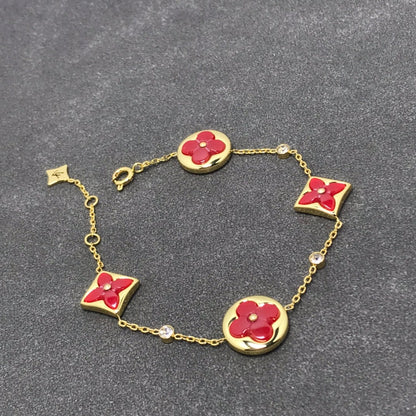 [⭐Haelin Jewelry]STAR AND SUN CARNELIAN 4 MOTIFS 3 DIAMONDS