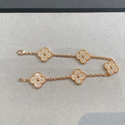 [⭐Haelin Jewelry] CLOVER 5 MOTIF FULL DIAMOND BRACELET COLLECTION