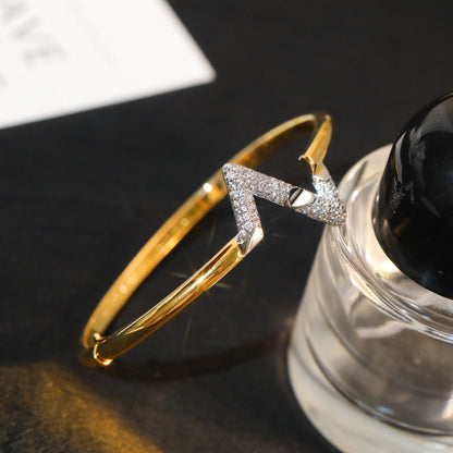 [⭐Haelin Jewelry]VOLTE UPSITE DOWN GOLD DIAMOND BRACELET