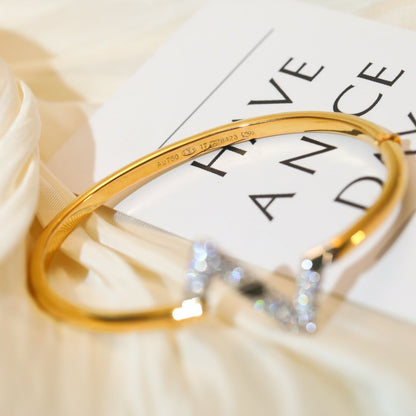 [⭐Haelin Jewelry]VOLTE UPSITE DOWN GOLD DIAMOND BRACELET