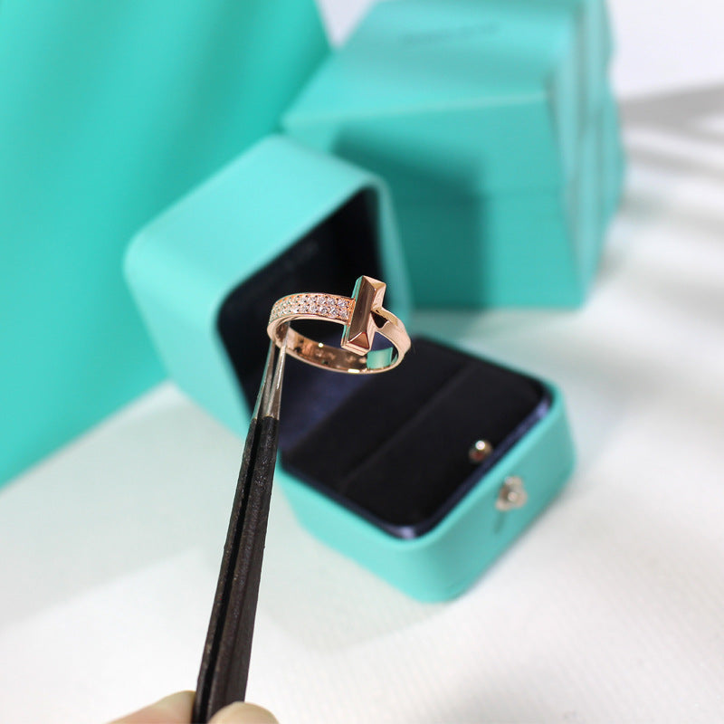[Haelin Jewelry]T1 NARROW DIAMOND PINK GOLD RING