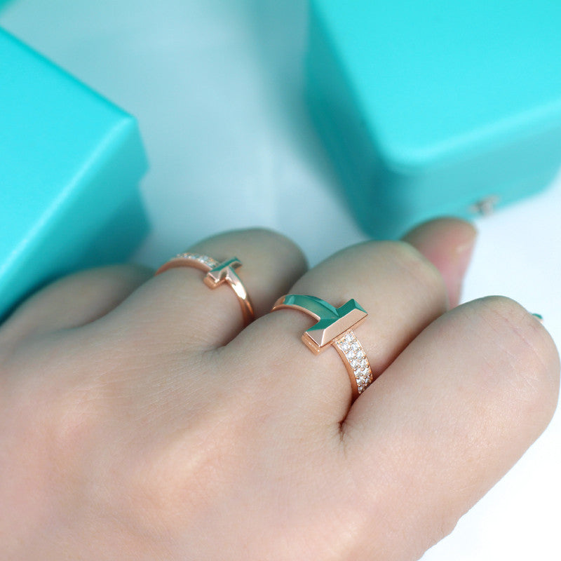 [Haelin Jewelry]T1 NARROW DIAMOND PINK GOLD RING