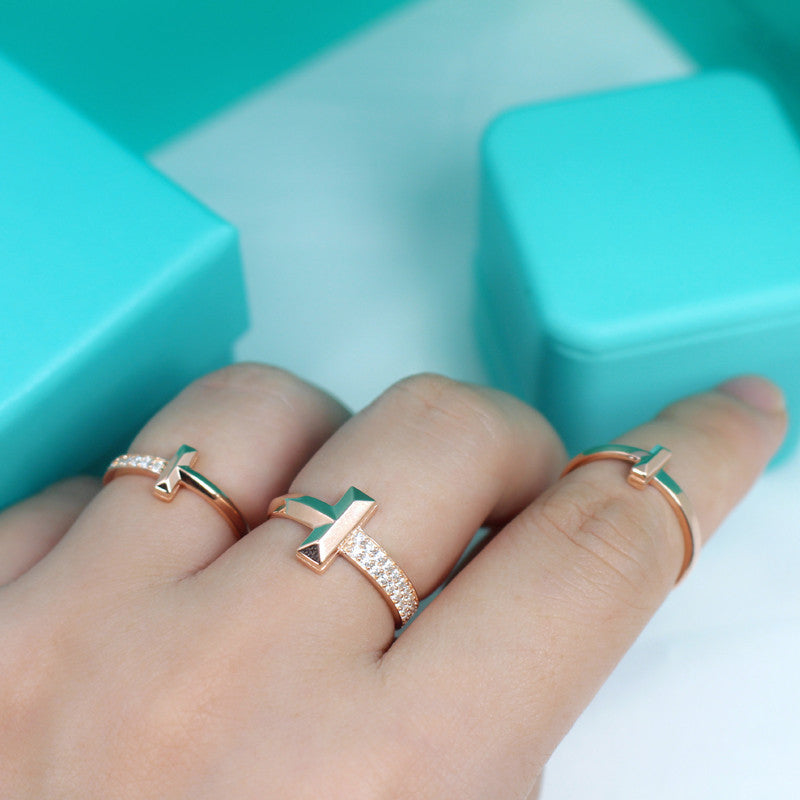 [Haelin Jewelry]T1 NARROW DIAMOND PINK GOLD RING