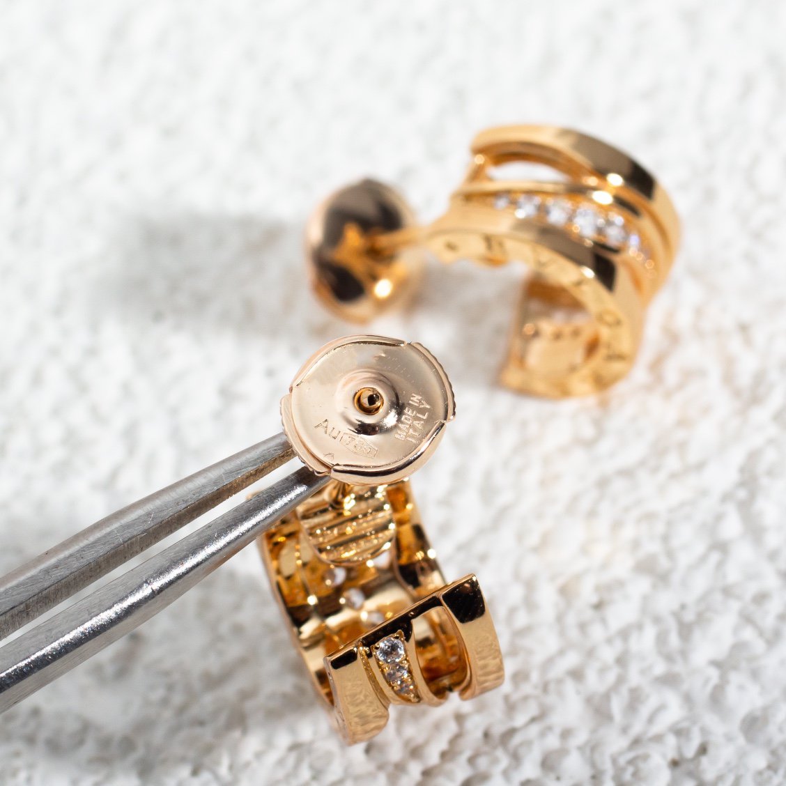 [⭐Haelin Jewelry]ZERO 1 PINK GOLD DIAMONDS EARRINGS