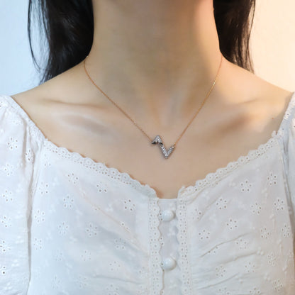 [⭐Haelin Jewelry]VOLT SILVER DIAMOND PEDANT NECKLACE