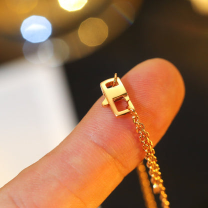 [⭐Haelin Jewelry]STAR AND SUN DIAMOND PINK GOLD NECKLACE