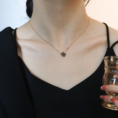[⭐Haelin Jewelry]SUN PEDANT PINK GOLD 1 DIAMOND NECKLACE