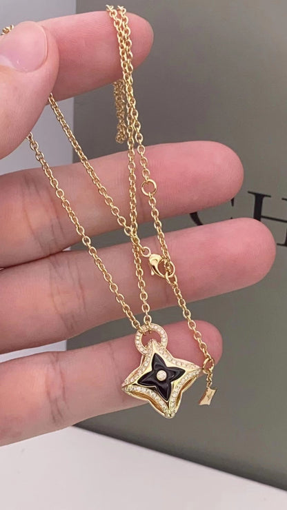 [⭐Haelin Jewelry]STAR PEDANT PINK GOLD DIAMOND NECKLACE