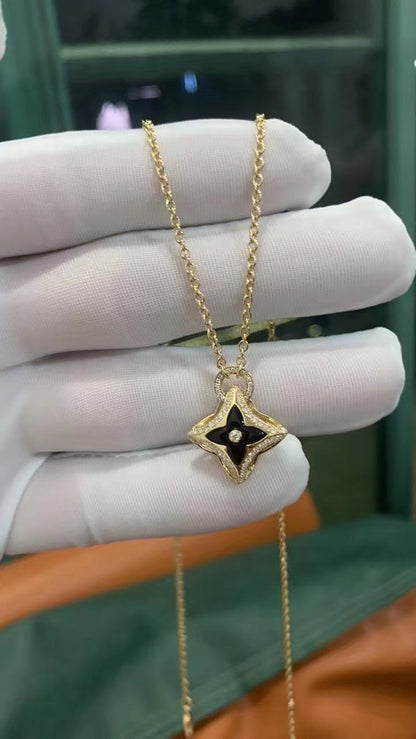 [⭐Haelin Jewelry]STAR PEDANT PINK GOLD DIAMOND NECKLACE
