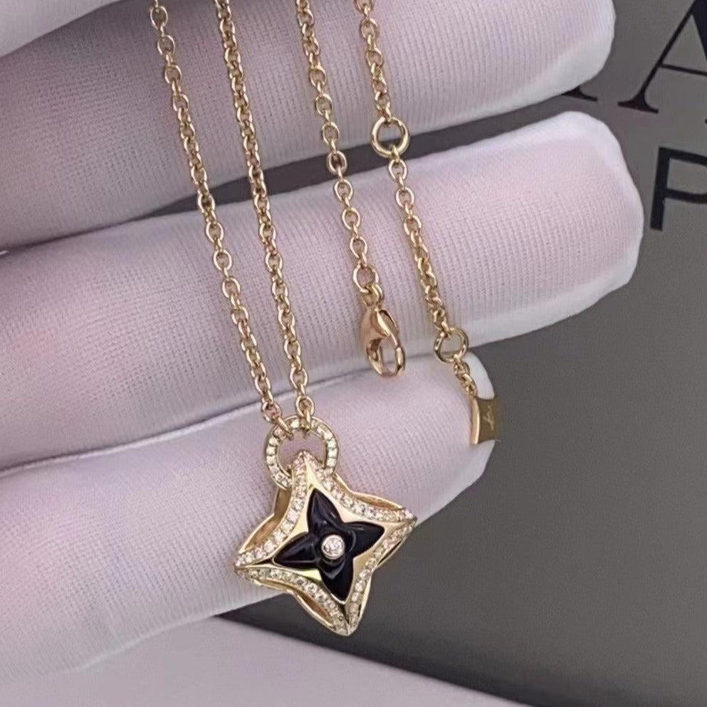 [⭐Haelin Jewelry]STAR PEDANT PINK GOLD DIAMOND NECKLACE
