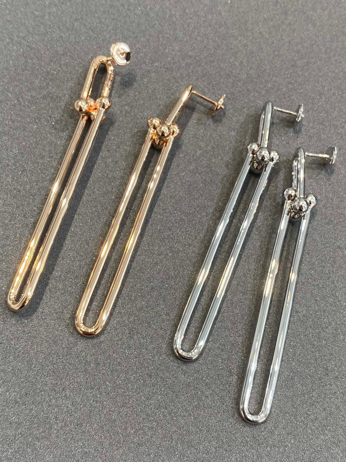 [Haelin Jewelry]HARDWEAR DOUBLE LONG LINK EARRINGS