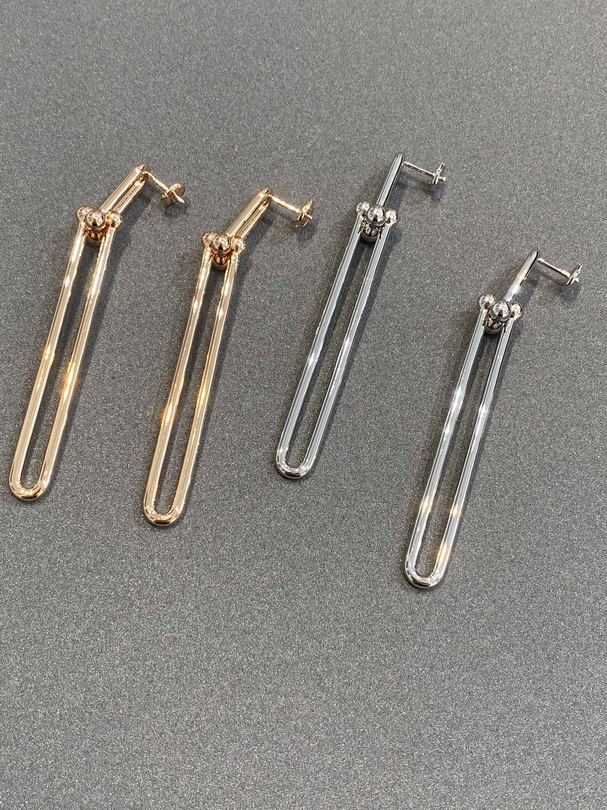 [Haelin Jewelry]HARDWEAR DOUBLE LONG LINK EARRINGS