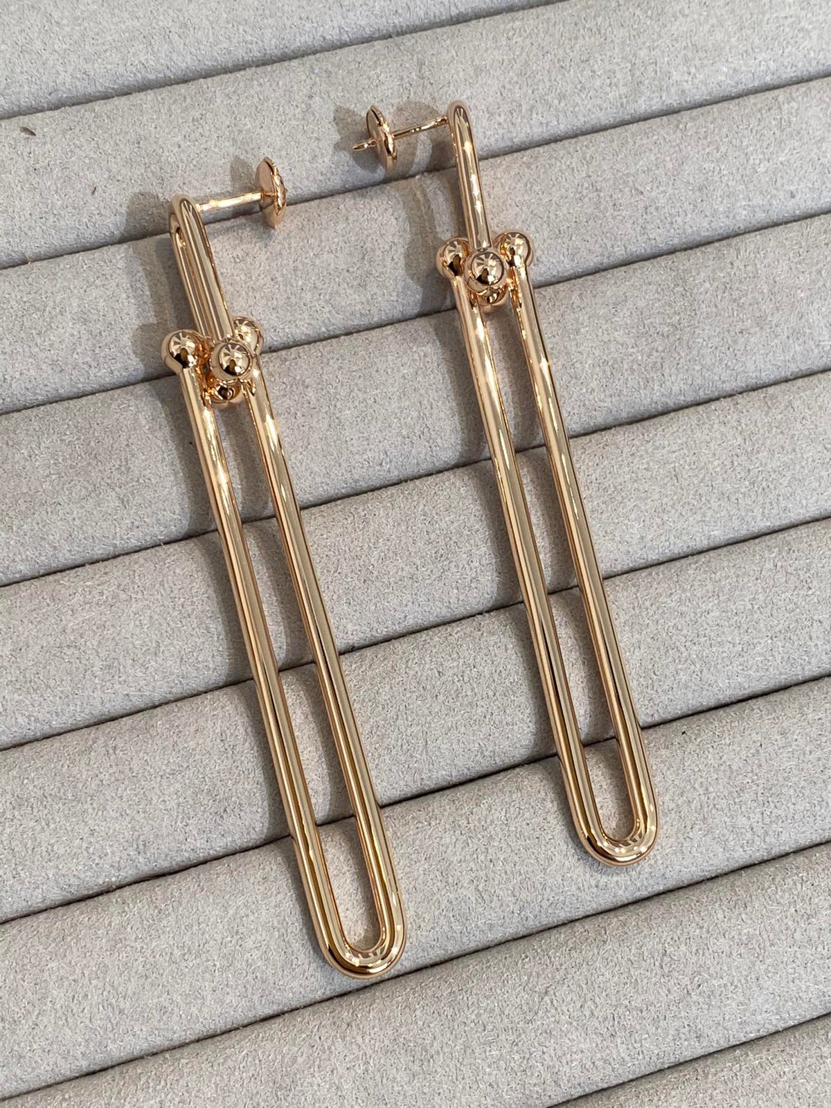 [Haelin Jewelry]HARDWEAR DOUBLE LONG LINK EARRINGS
