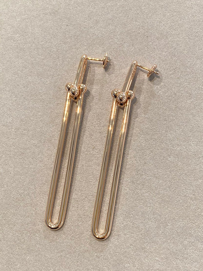 [Haelin Jewelry]HARDWEAR DOUBLE LONG LINK EARRINGS