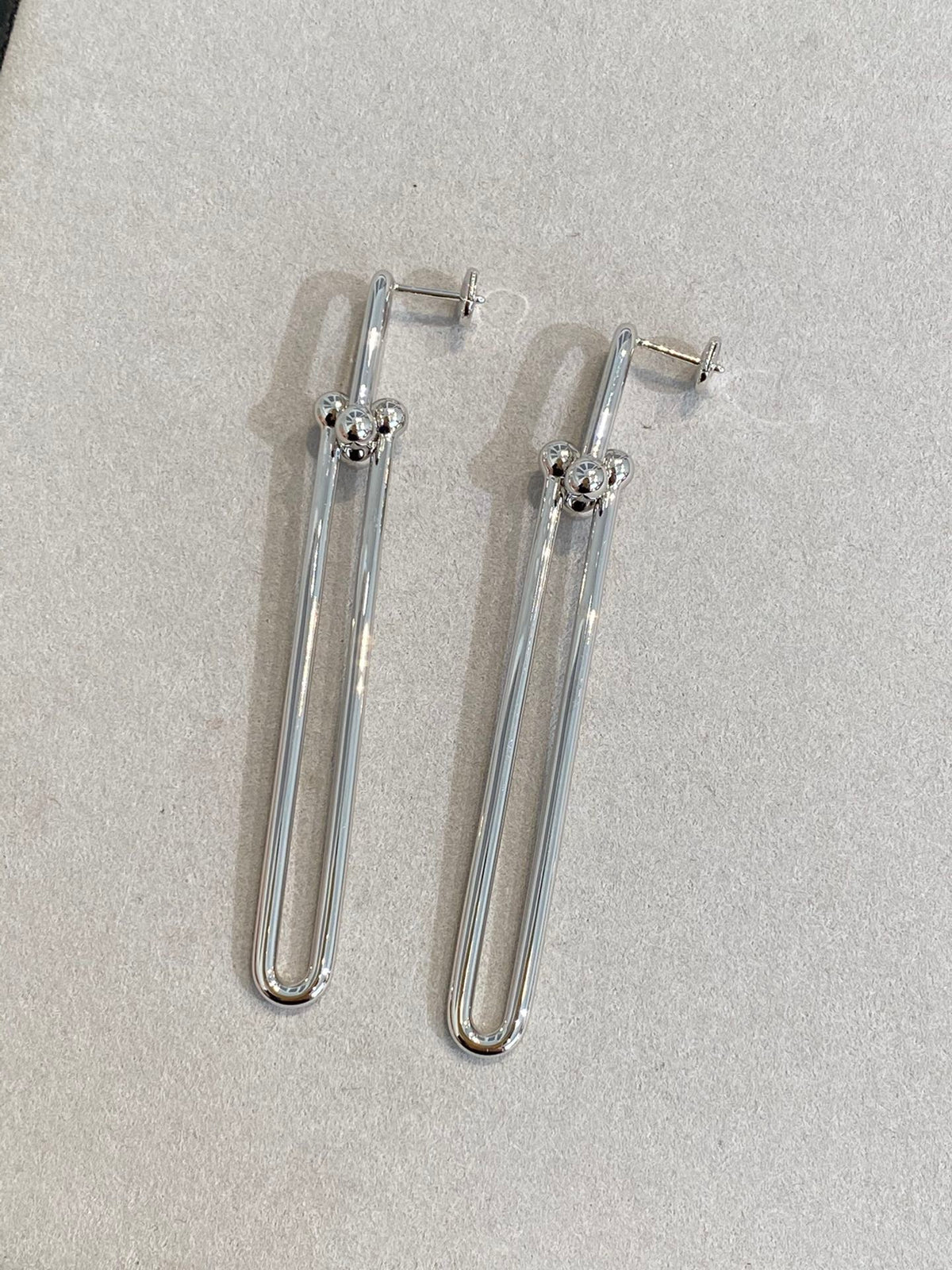 [Haelin Jewelry]HARDWEAR DOUBLE LONG LINK EARRINGS