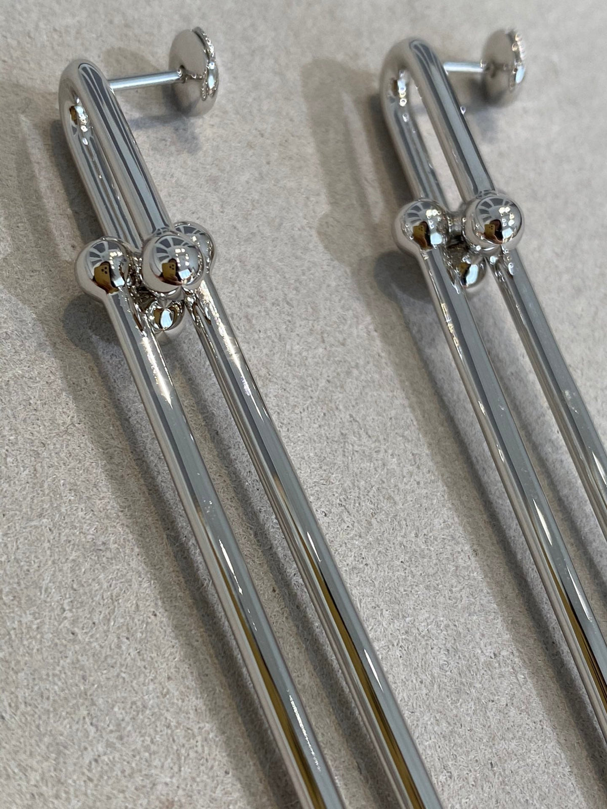 [Haelin Jewelry]HARDWEAR DOUBLE LONG LINK EARRINGS