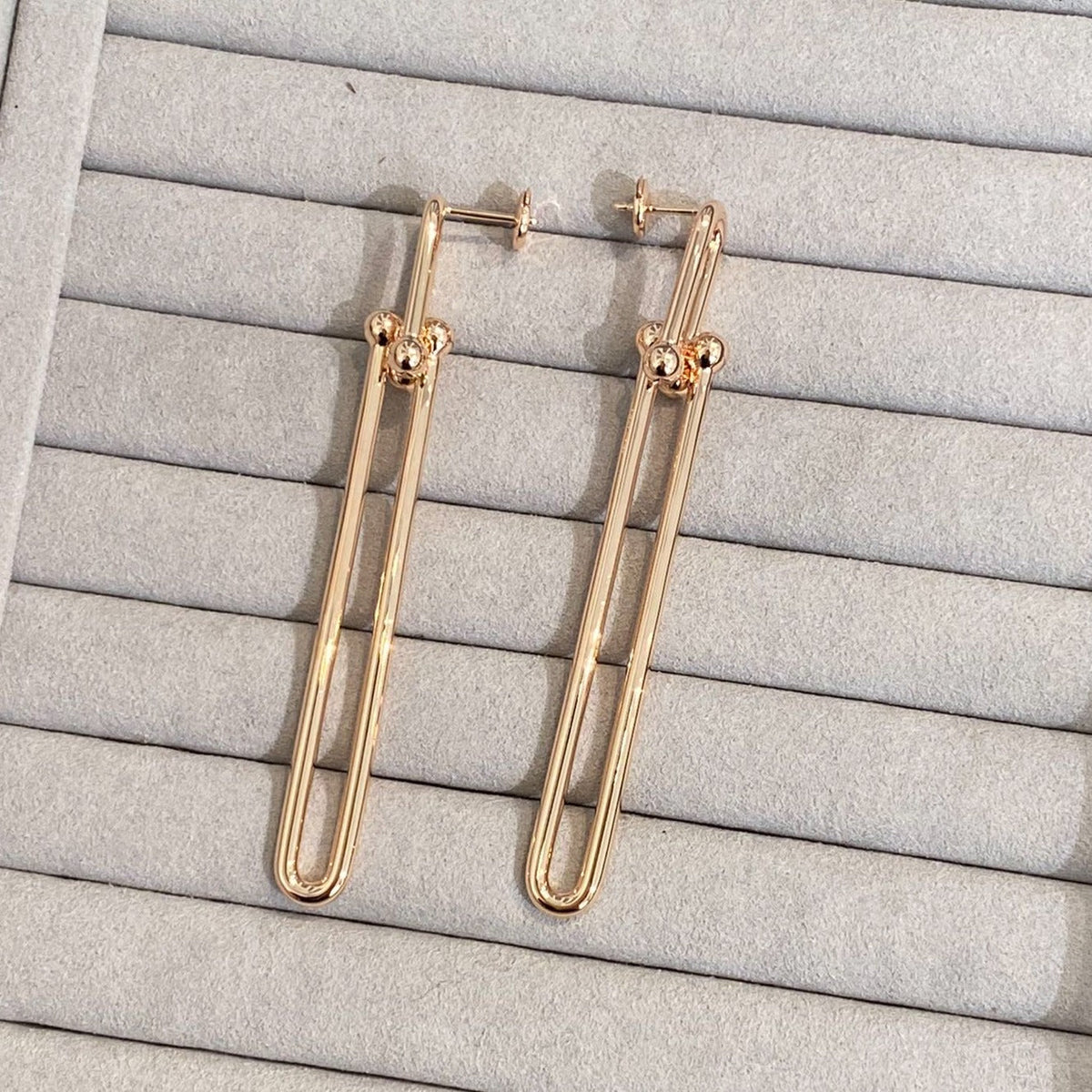 [Haelin Jewelry]HARDWEAR DOUBLE LONG LINK EARRINGS