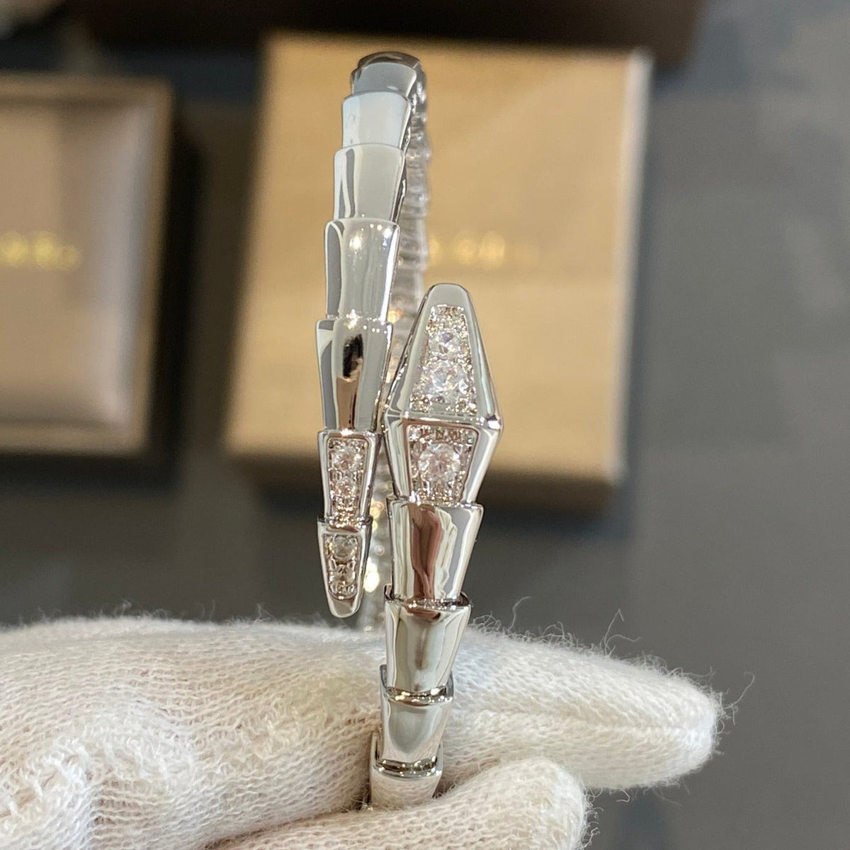 [⭐Haelin Jewelry]SERPENTI BRACELET DIAMONDS SILVER