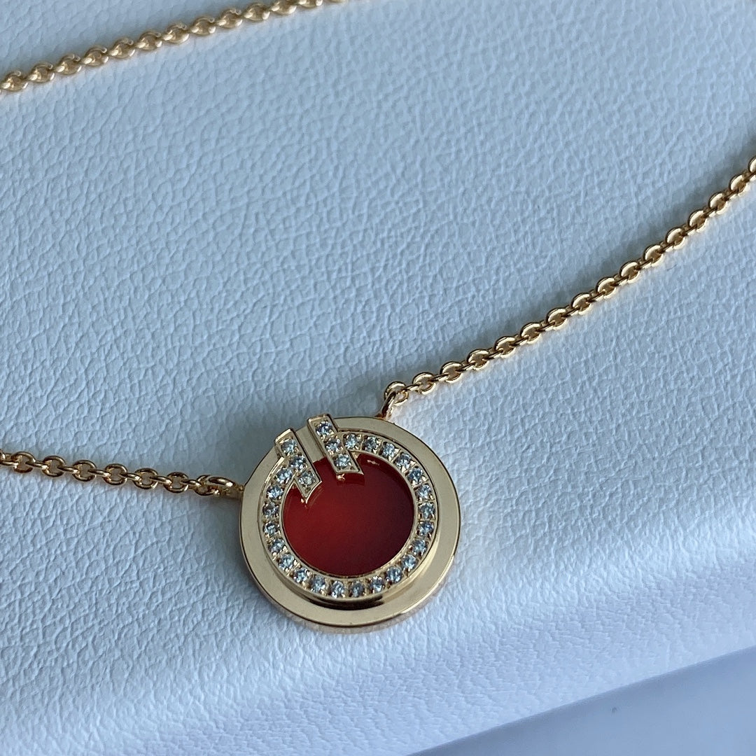 [Haelin Jewelry]T DIAMOND CIRCLE PEDANT NECKLACE